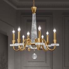 Schonbek 1870 S9334-48OH - Amadeus 8 Light 120V Chandelier in Antique Silver with Optic Haze Quartz