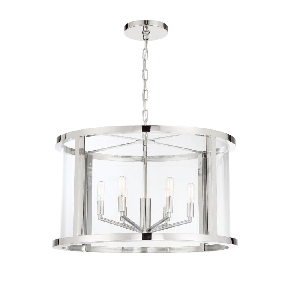 Libby Langdon for Crystorama Devon 6 Light Polished Nickel Chandelier