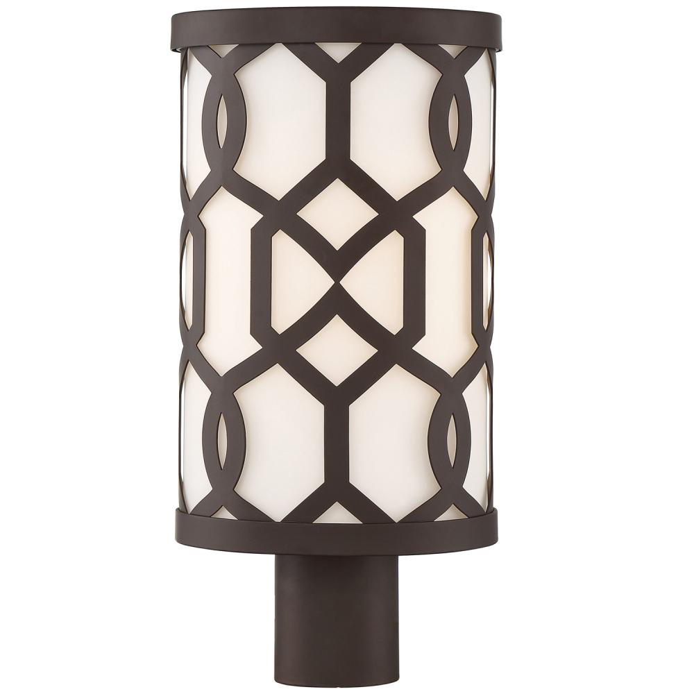 Libby Langdon for Crystorama Jennings 1 Light Dark Bronze Outdoor Post