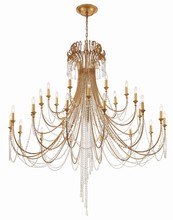 Crystorama ARC-1929-GA-CL-MWP - Arcadia 28 Light Antique Gold Chandelier
