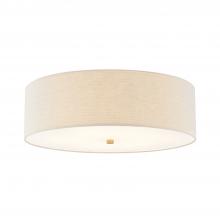 Justice Design Group FAB-9732-CREM-BRSS - Classic 25&#34; Drum Flush-Mount