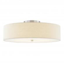 Justice Design Group FAB-9763-CREM-NCKL - Classic 30&#34; Drum Semi-Flush