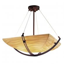 Justice Design Group PNA-9724-25-WAVE-DBRZ - 36&#34; Pendant Bowl w/ Crossbar