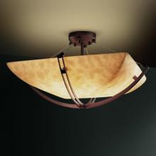 Justice Design Group CLD-9712-25-DBRZ-LED5-5000 - 24&#34; LED Semi-Flush Bowl w/ Crossbar