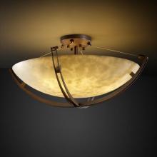 Justice Design Group CLD-9712-35-DBRZ-LED5-5000 - 24&#34; LED Semi-Flush Bowl w/ Crossbar