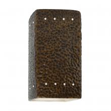 Justice Design Group CER-0925-HMBR-LED1-1000 - Small Rectangle w/ Perfs - Open Top & Bottom - LED