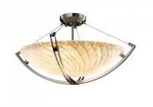 Justice Design Group GLA-9722-35-WTFR-NCKL - 24&#34; Pendant Bowl w/ Crossbar