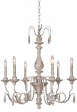 Mariana 713016 - Six Light Weathered Ecru Up Chandelier