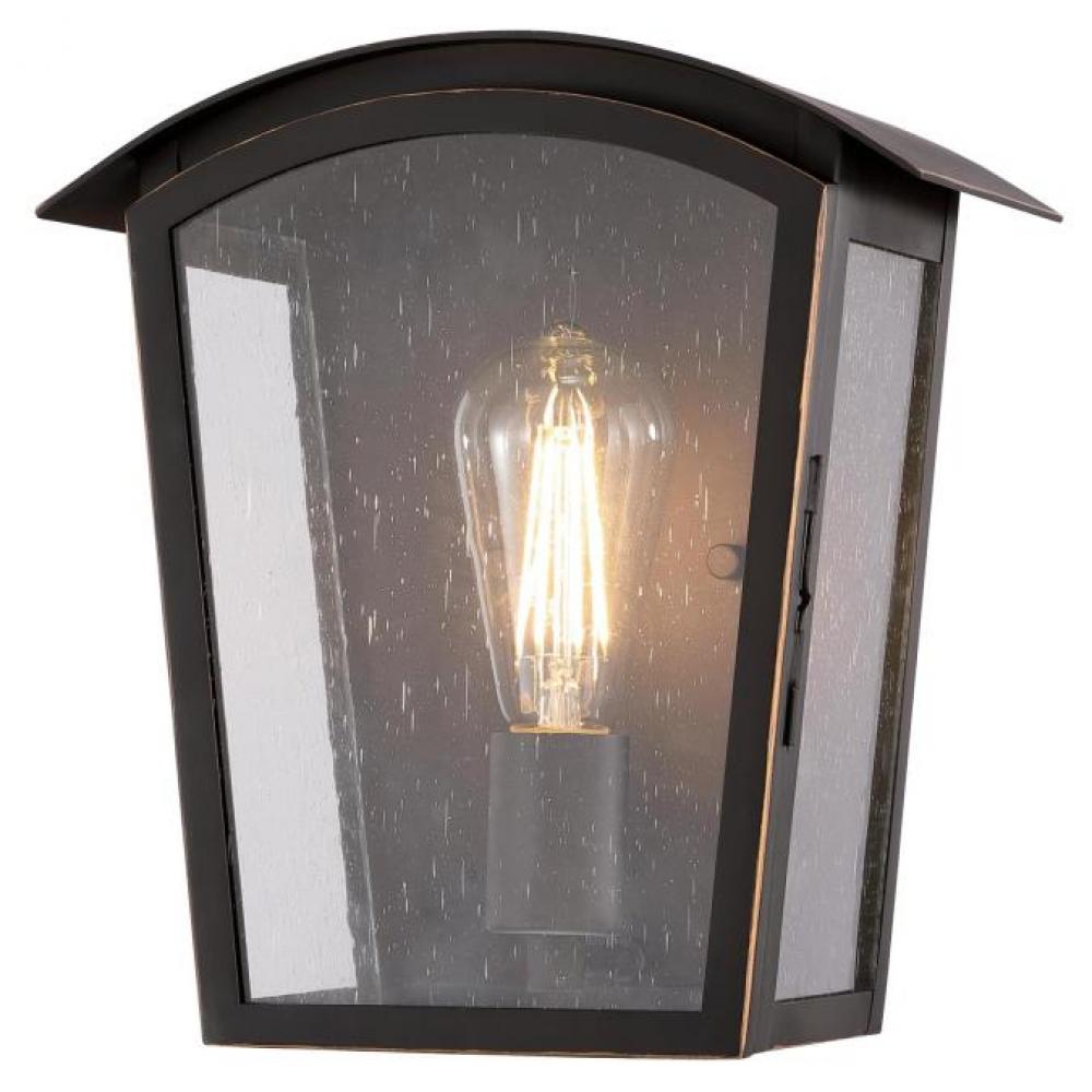 Wall Fixture Oil Rubbed Bronze Finish with Highlights Clear Raindrop Glass