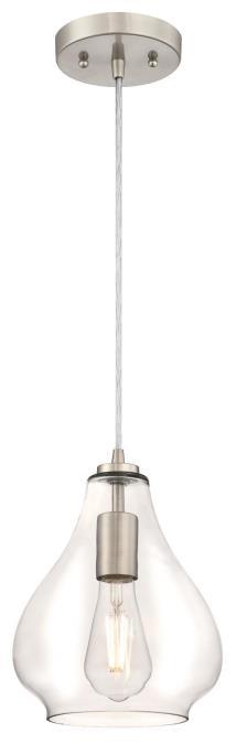 Westinghouse 6106400 - Mini Pendant Brushed Nickel Finish Clear Glass