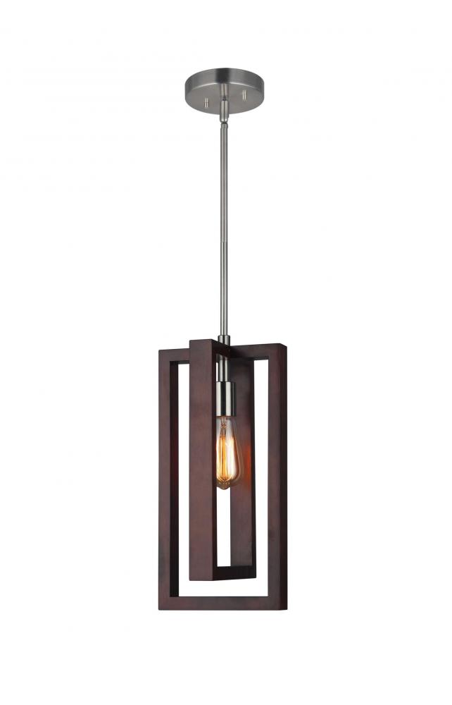 Woodbridge Lighting 17226STN-WLL1WN Stella Wood Mini-pendant