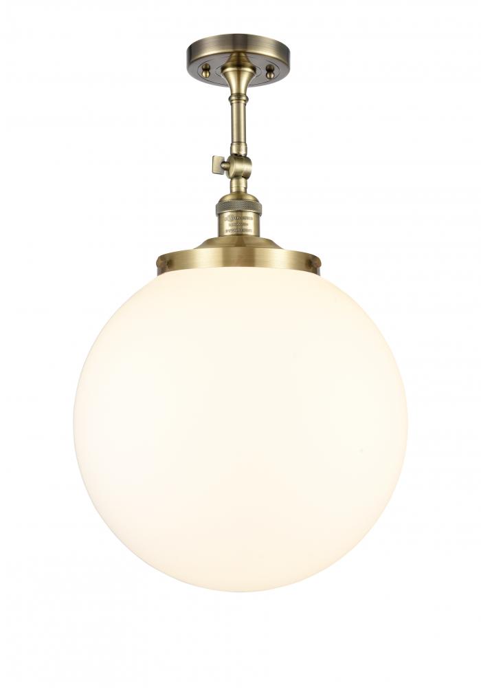 Beacon - 1 Light - 14 inch - Antique Brass - Adjustable Semi-Flush Mount