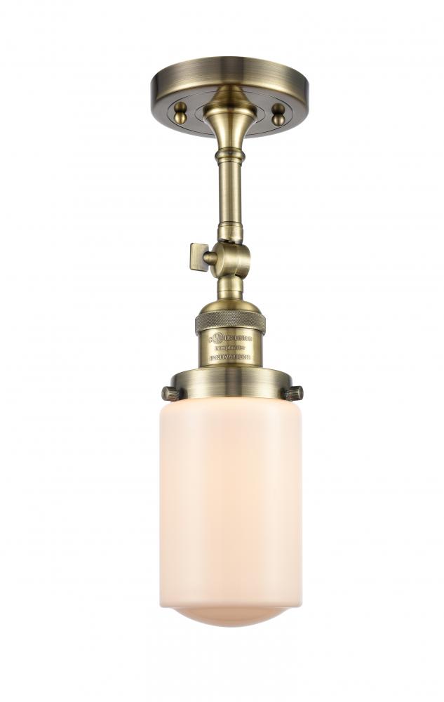 Dover - 1 Light - 5 inch - Antique Brass - Adjustable Semi-Flush Mount