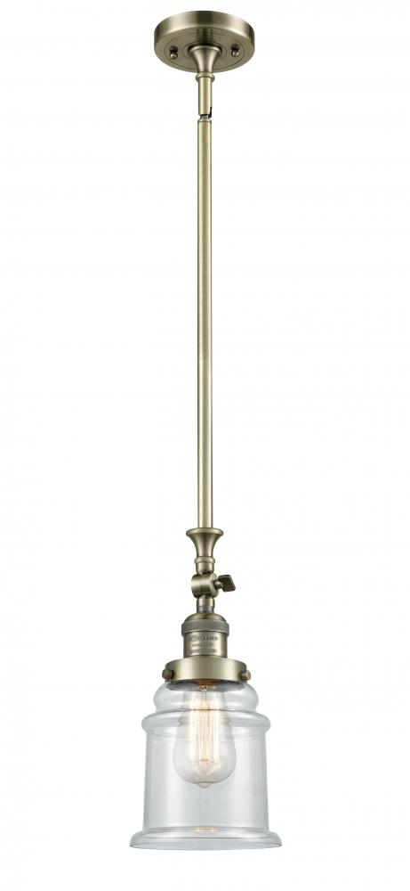Canton - 1 Light - 6 inch - Antique Brass - Stem Hung - Adjustable Mini Pendant
