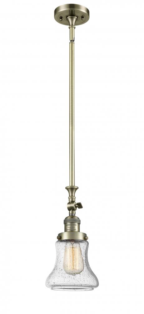 Bellmont - 1 Light - 6 inch - Antique Brass - Stem Hung - Adjustable Mini Pendant