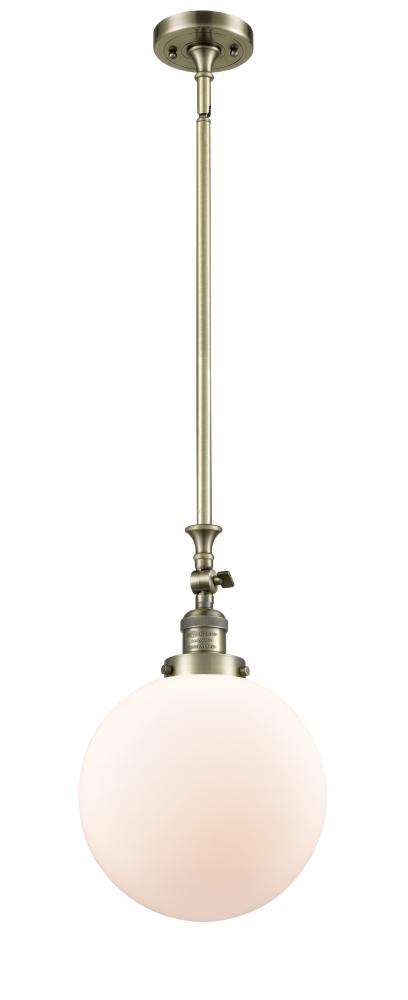 Beacon - 1 Light - 10 inch - Antique Brass - Stem Hung - Adjustable Mini Pendant