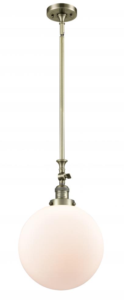 Beacon - 1 Light - 12 inch - Antique Brass - Stem Hung - Adjustable Mini Pendant