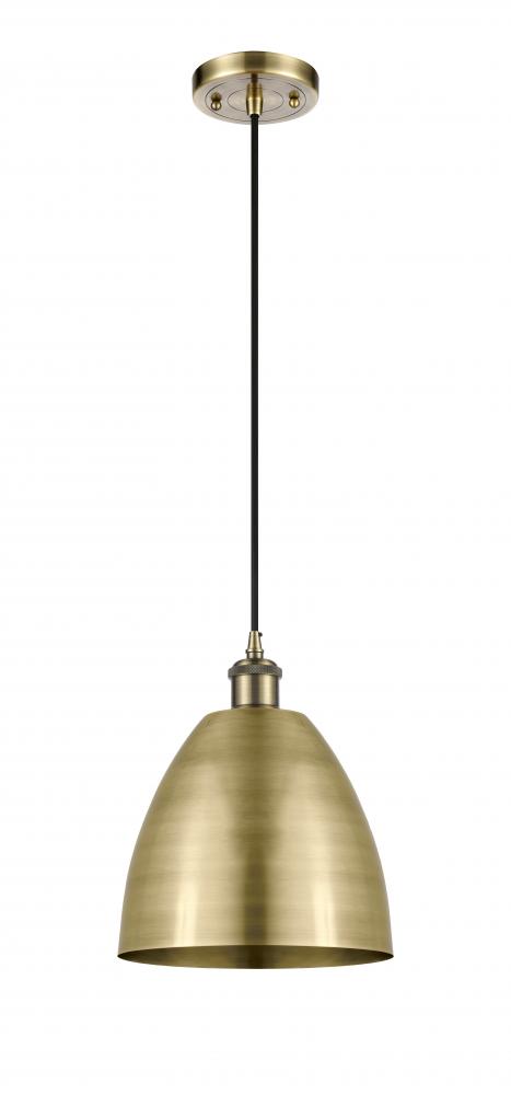 Bristol - 1 Light - 9 inch - Antique Brass - Cord hung - Mini Pendant