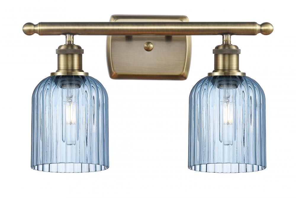 Bridal Veil - 2 Light - 15 inch - Antique Brass - Bath Vanity Light