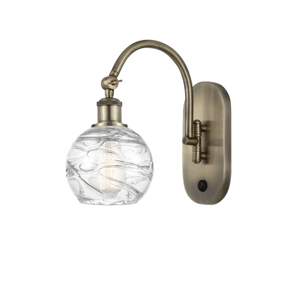 Athens Deco Swirl - 1 Light - 6 inch - Antique Brass - Adjustable Swing Arm