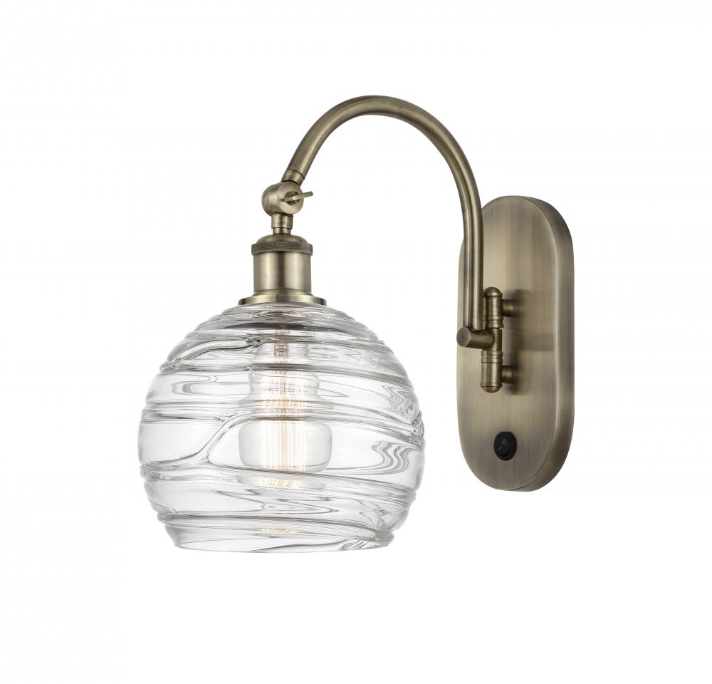 Athens Deco Swirl - 1 Light - 8 inch - Antique Brass - Adjustable Swing Arm