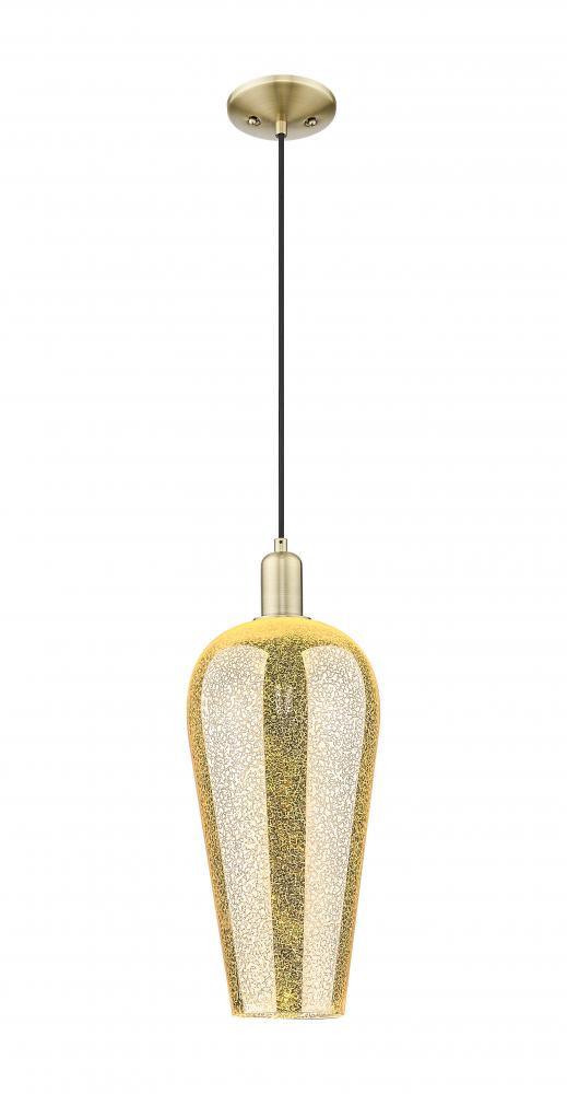 Chelsea - 1 Light - 6 inch - Antique Brass - Cord hung - Mini Pendant