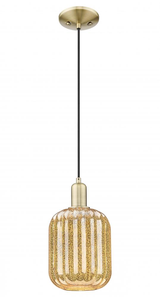 Preston - 1 Light - 6 inch - Antique Brass - Cord hung - Mini Pendant