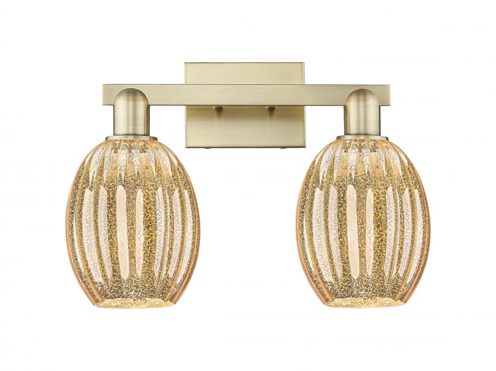 Preston - 2 Light - 16 inch - Antique Brass - Bath Vanity Light