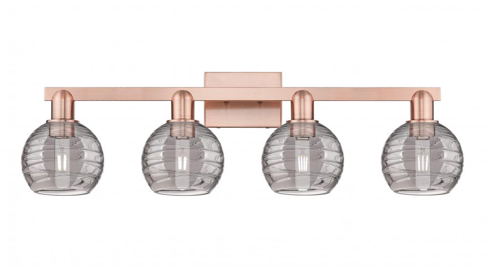 Athens Deco Swirl - 4 Light - 36 inch - Antique Copper - Bath Vanity Light