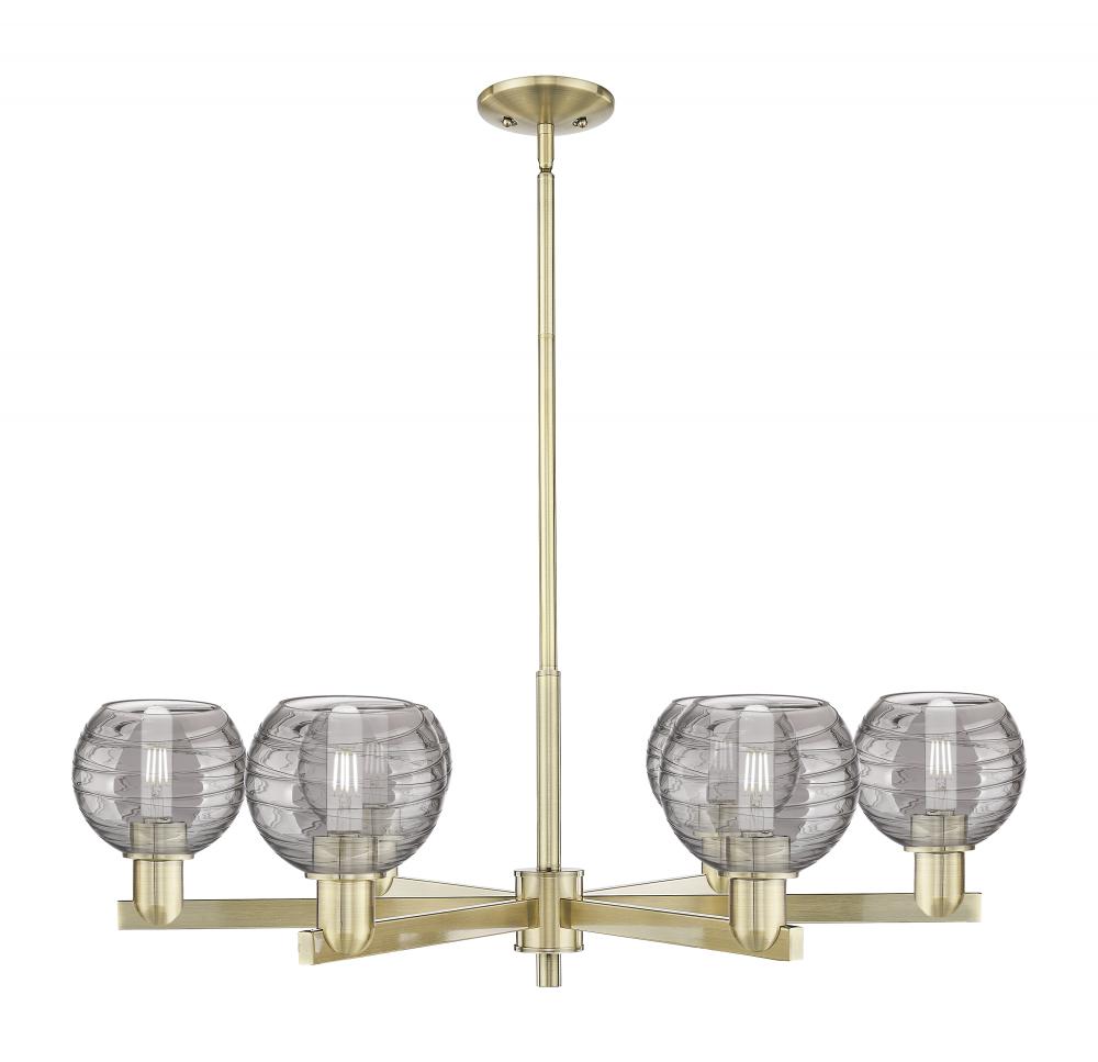 Athens Deco Swirl - 6 Light - 24 inch - Antique Brass - Chandelier
