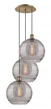 Innovations Lighting 113B-3P-AB-G1213-12SM - Athens Deco Swirl - 3 Light - 19 inch - Antique Brass - Cord hung - Multi Pendant