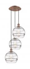 Innovations Lighting 113B-3P-AC-G556-10CL - Rochester - 3 Light - 17 inch - Antique Copper - Cord hung - Multi Pendant