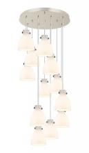 Innovations Lighting 126-410-1PS-PN-G412-8WH - Newton Bell - 12 Light - 27 inch - Polished Nickel - Multi Pendant