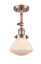 Innovations Lighting 201F-AC-G321 - Olean - 1 Light - 7 inch - Antique Copper - Semi-Flush Mount