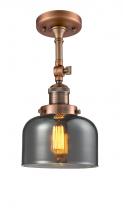Innovations Lighting 201F-AC-G73-LED - Bell - 1 Light - 8 inch - Antique Copper - Adjustable Semi-Flush Mount