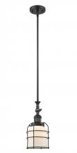 Innovations Lighting 206-BK-G51-CE - Bell Cage - 1 Light - 6 inch - Matte Black - Stem Hung - Adjustable Mini Pendant