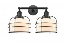Innovations Lighting 208-BK-G71-CE-LED - Bell Cage - 2 Light - 19 inch - Matte Black - Adjustable Bath Vanity Light