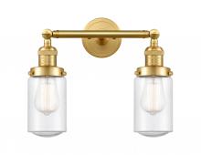 Innovations Lighting 208-SG-G314 - Dover - 2 Light - 14 inch - Satin Gold - Bath Vanity Light