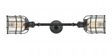 Innovations Lighting 208L-BK-G58-CE-LED - Bell Cage - 2 Light - 6 inch - Matte Black - Adjustable Bath Vanity Light