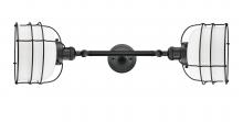 Innovations Lighting 208L-BK-G71-CE-LED - Bell Cage - 2 Light - 9 inch - Matte Black - Adjustable Bath Vanity Light