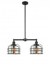 Innovations Lighting 209-BK-G78-CE-LED - Bell Cage - 2 Light - 24 inch - Matte Black - Stem Hung - Adjustable Island Light