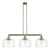 Innovations Lighting 213-AB-G713-L-LED - Bell - 3 Light - 42 inch - Antique Brass - Stem Hung - Adjustable Island Light