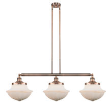 Innovations Lighting 213-AC-G541-LED - Oxford - 3 Light - 42 inch - Antique Copper - Stem Hung - Adjustable Island Light