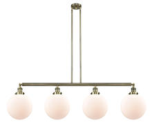 Innovations Lighting 214-AB-G201-10-LED - Beacon - 4 Light - 54 inch - Antique Brass - Stem Hung - Adjustable Island Light