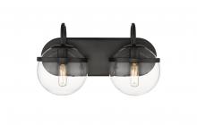 Innovations Lighting 350-2W-BK-CL-LED - Sands - 2 Light - 14 inch - Matte Black - Bath Vanity Light