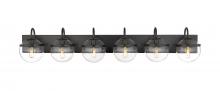 Innovations Lighting 350-6W-BK-CL-LED - Sands - 6 Light - 44 inch - Matte Black - Bath Vanity Light