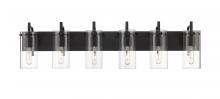 Innovations Lighting 352-6W-BK-CL-LED - Press - 6 Light - 42 inch - Matte Black - Bath Vanity Light