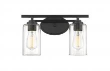 Innovations Lighting 353-2W-BK-CL-LED - Ice - 2 Light - 15 inch - Matte Black - Bath Vanity Light