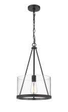 Innovations Lighting 383-1S-BK-G383A-12CL-LED - Marissa - 1 Light - 12 inch - Matte Black - Chain Hung - Mini Pendant