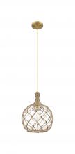 Innovations Lighting 415-1P-BB-G122-10RB - Astor - 1 Light - 10 inch - Brushed Brass - Cord hung - Mini Pendant